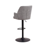 Bar Stool Donny FavoFurn Grey LxBxH 75x58x54 Fabric Nnb