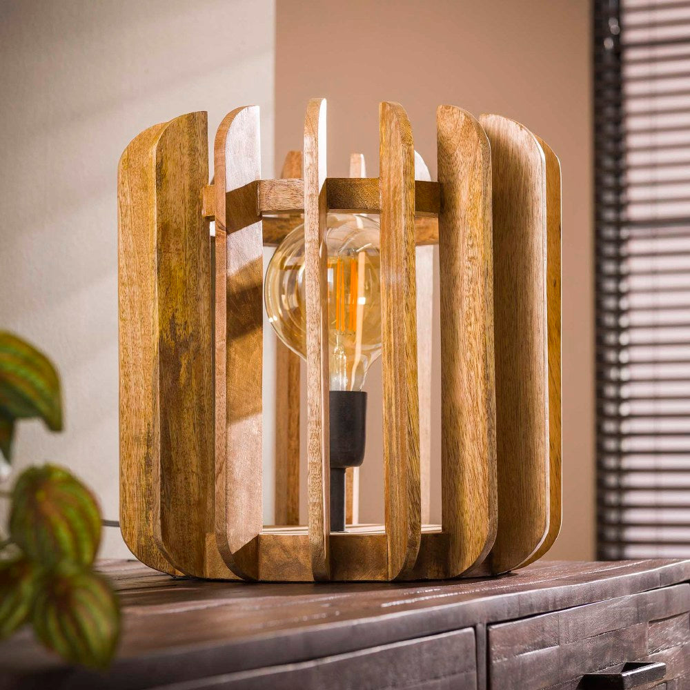 Table light Hiram HomeHaven Brown LxBxH 40x40x40 Mango wood Nnb